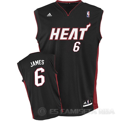 Camiseta James #6 Miami Heat Negro - Haga un click en la imagen para cerrar